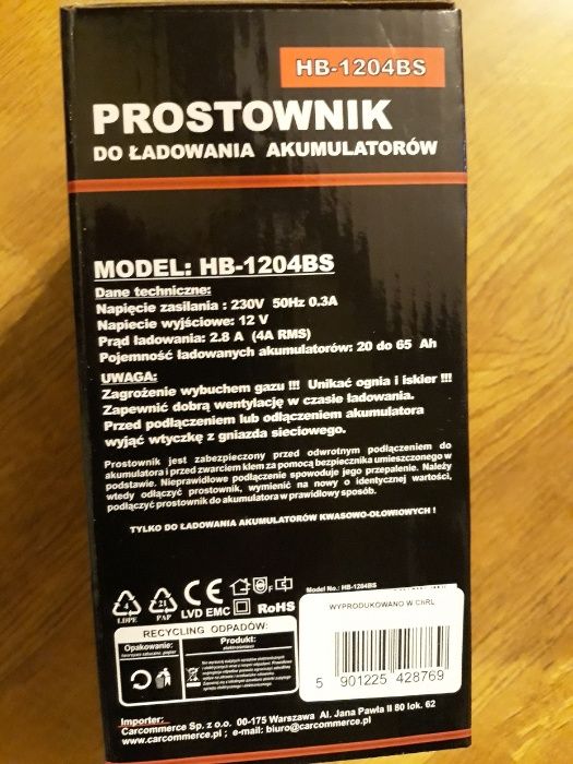 Prostownik 4A samochodowy