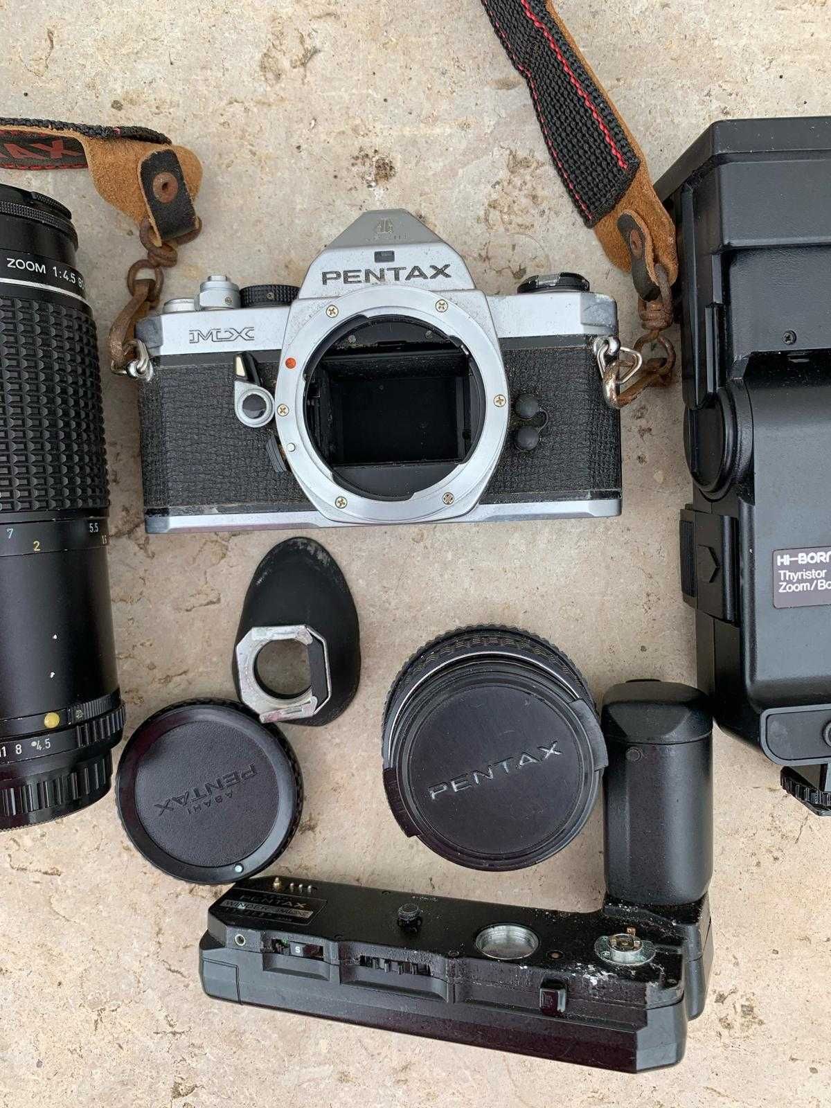 Pentax MX (anos 80) + sitema FLASH