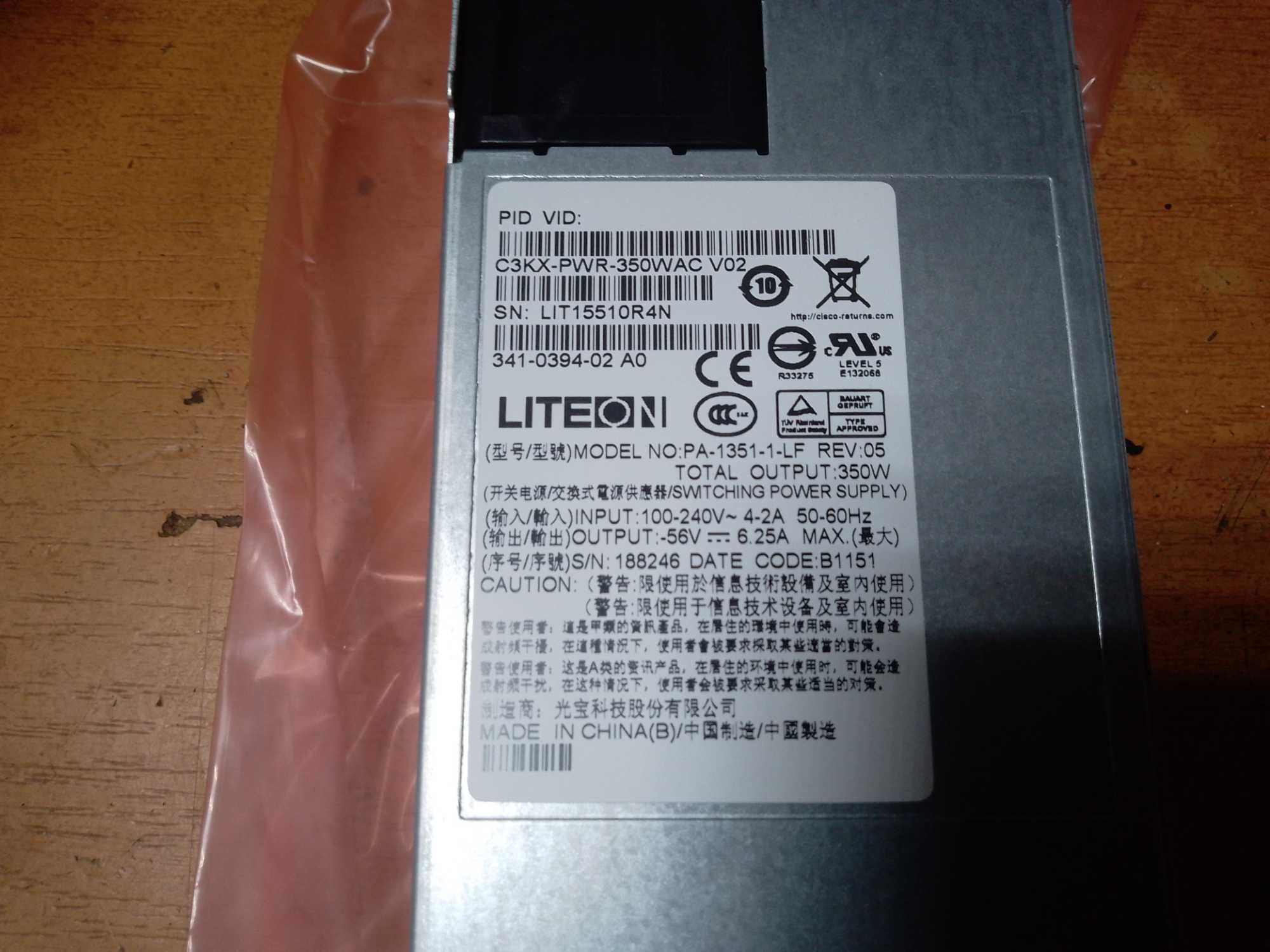 Блок питания Cisco Catalуst WS-CЗ560X/WSC-З750X З50W (PN PA-1З51-1-LF)