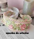 Opaska do włosów kwiat róża haft vintage NOWA