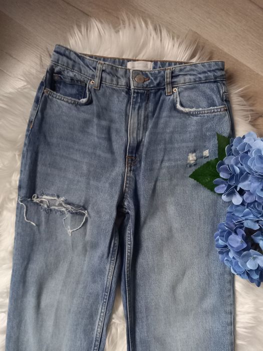 Spodnie jeans Bereshka Vintage Collection roz 36 S dziury przetarcia