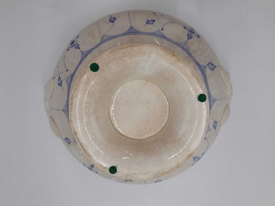 Waza Aluminia Royal Copenhagen słomiankowe kobaltowe kwiaty strohblume