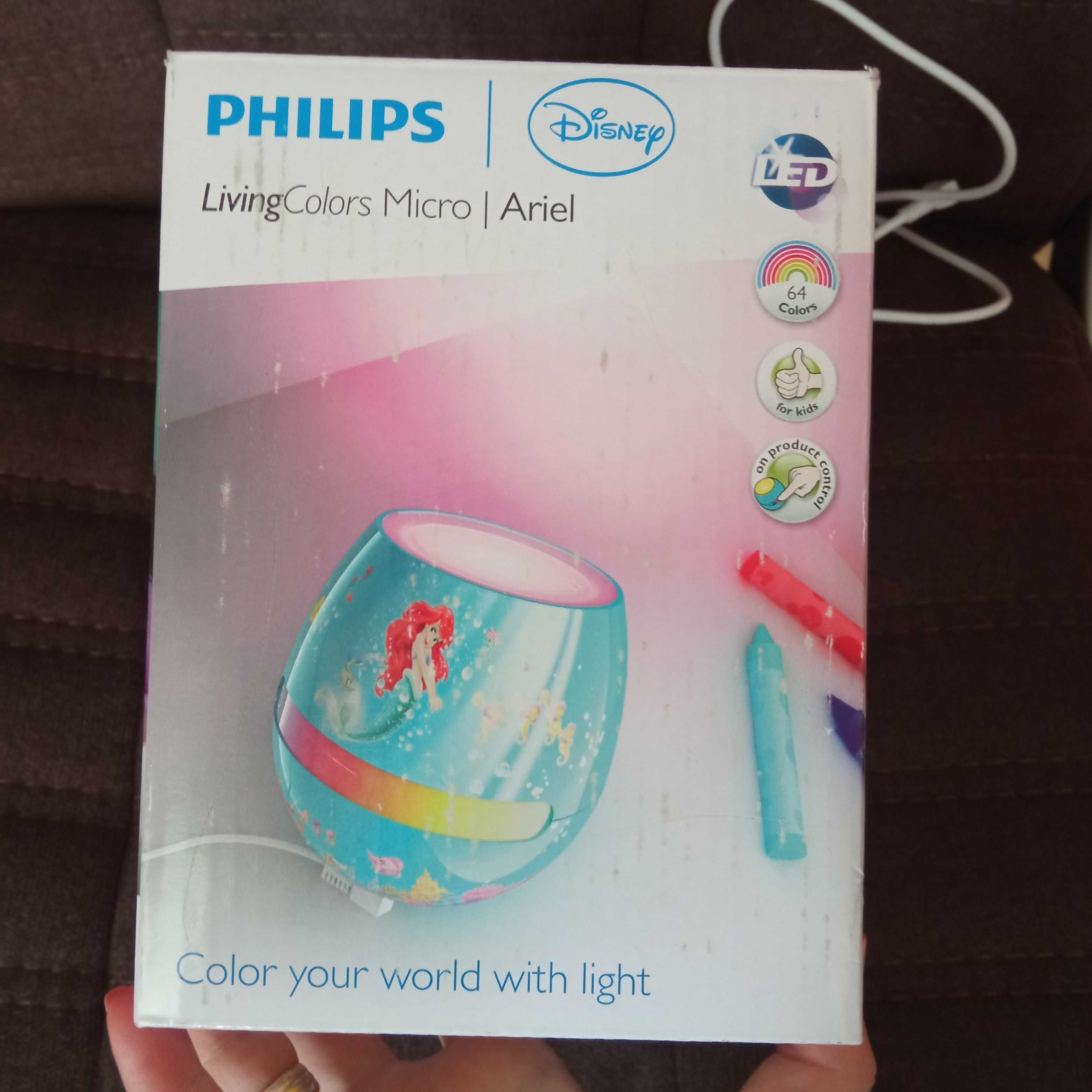 Настольная лампа PHILIPS Disney Micro Ariel, светильник, ночник