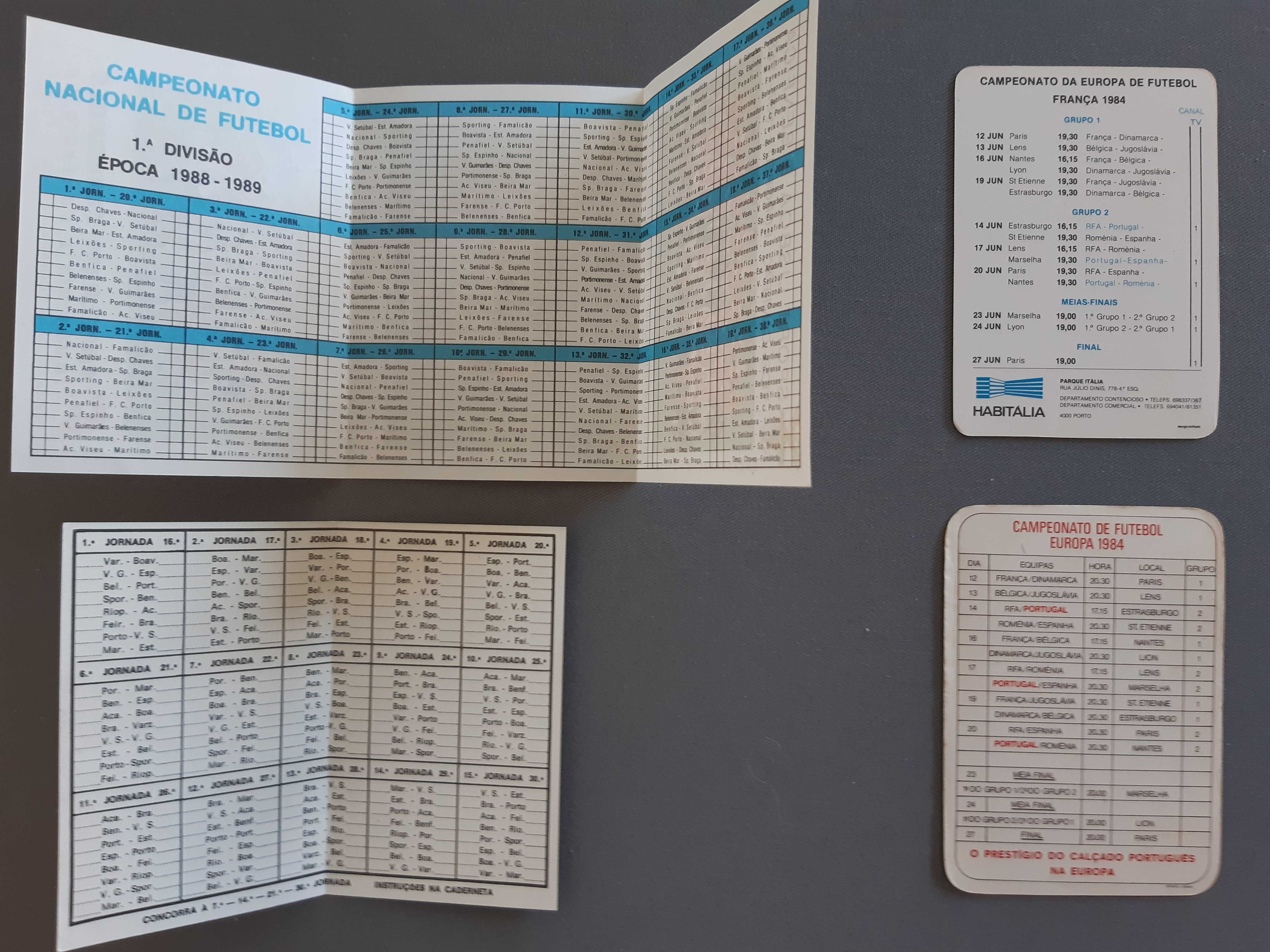 Antigos Calendários de Futebol anos 70/80