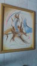 Quadro tela pintura a oleo 73 - 62 - 02 novo