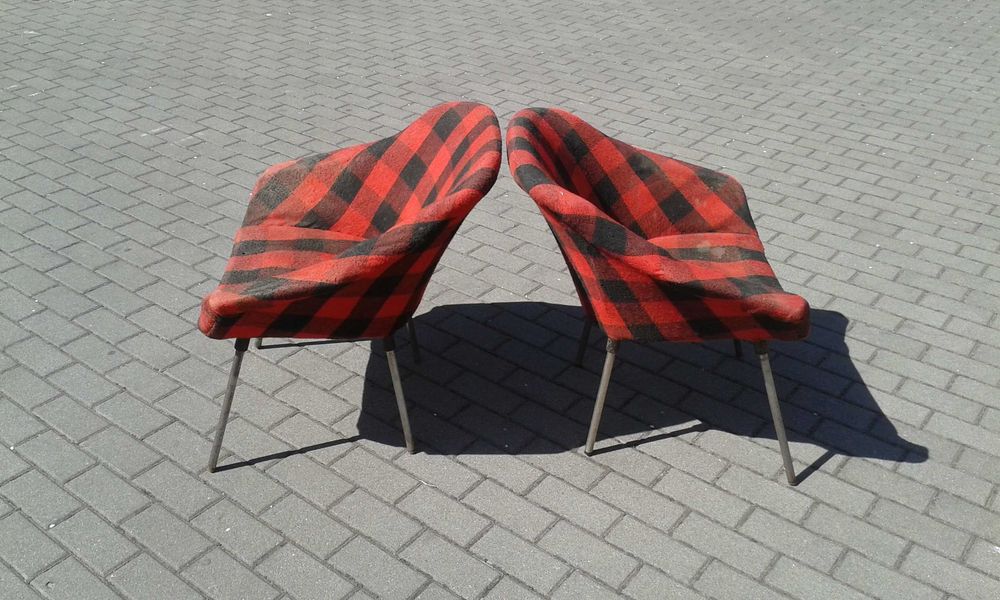 Fotel muszelka PRL Ewa  design lata 60 70 vintage loft