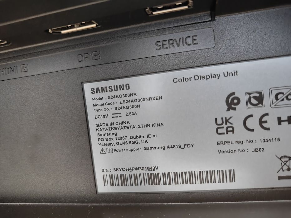 Monitor Samsung Odyssey G3 (LS24AG300NRXEN) USZKODZONY