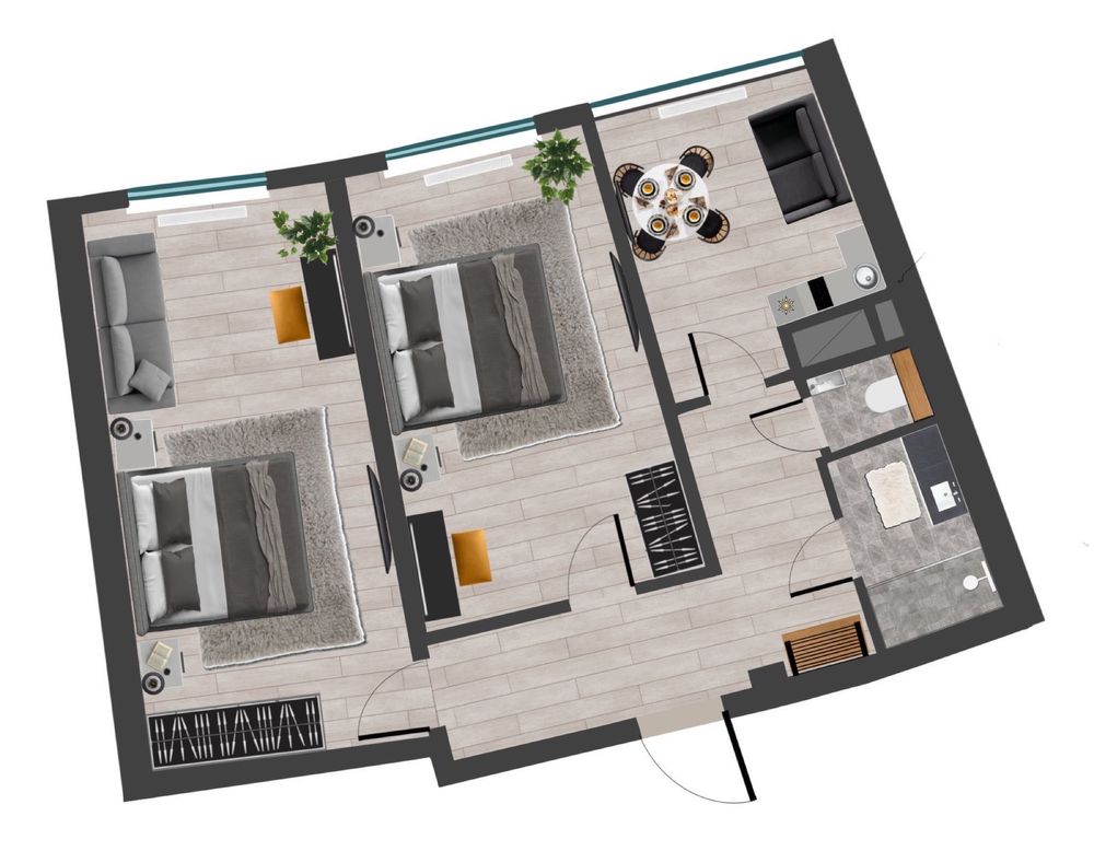 16 Flor!Grey Apartment with 2 rooms in Arcadia