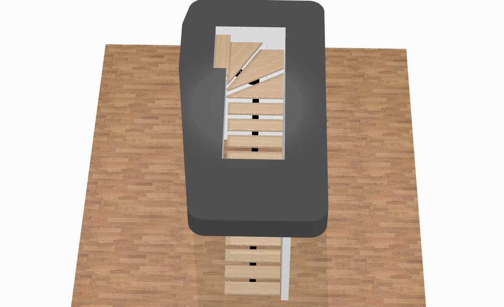 projekt schodów metalowych na jednym centralnym profilu,  DXF