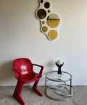 Stolik chromowany srebrny Bauhaus