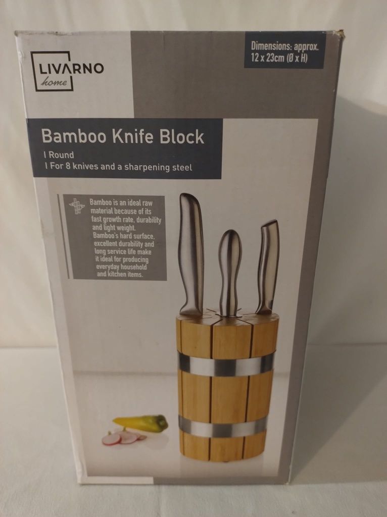 Bambusowy stojak na noże kuchenne LivarnoHome