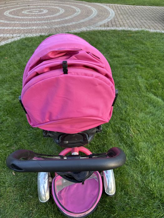 Rowerek różowy z daszkiem