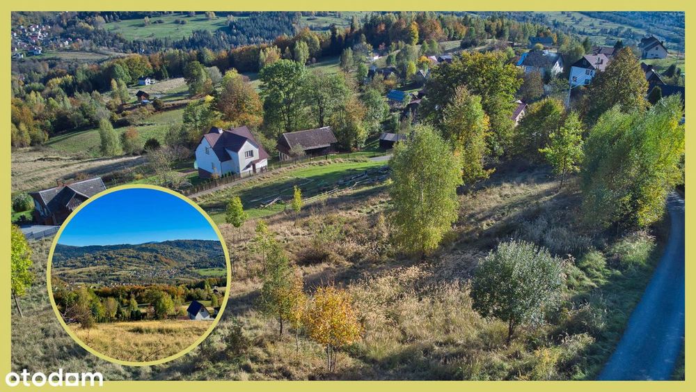 Małe widokowe działki w górach Jeleśnia Janiki