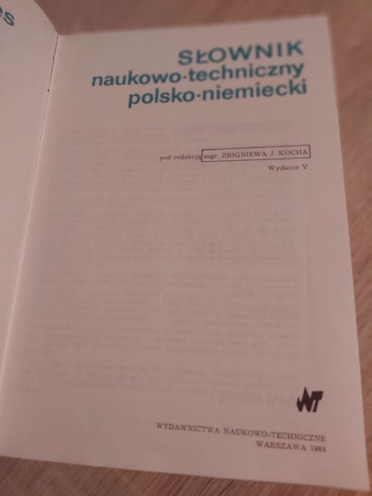 Słownik naukowo- techniczny polsko- niemiecki