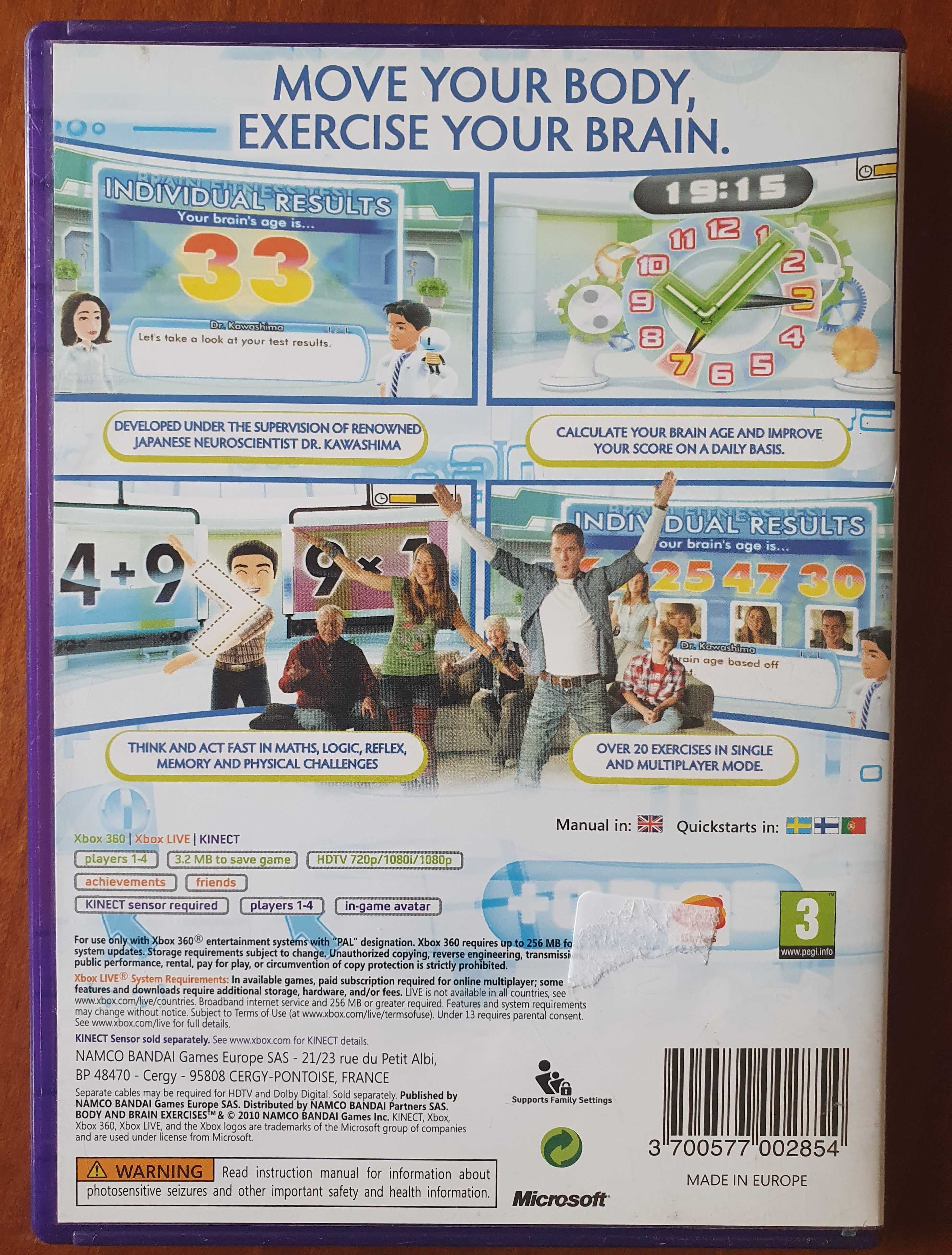 Gra X-box 360 Kinect - Dr. Kawashima's Body and brain exercises