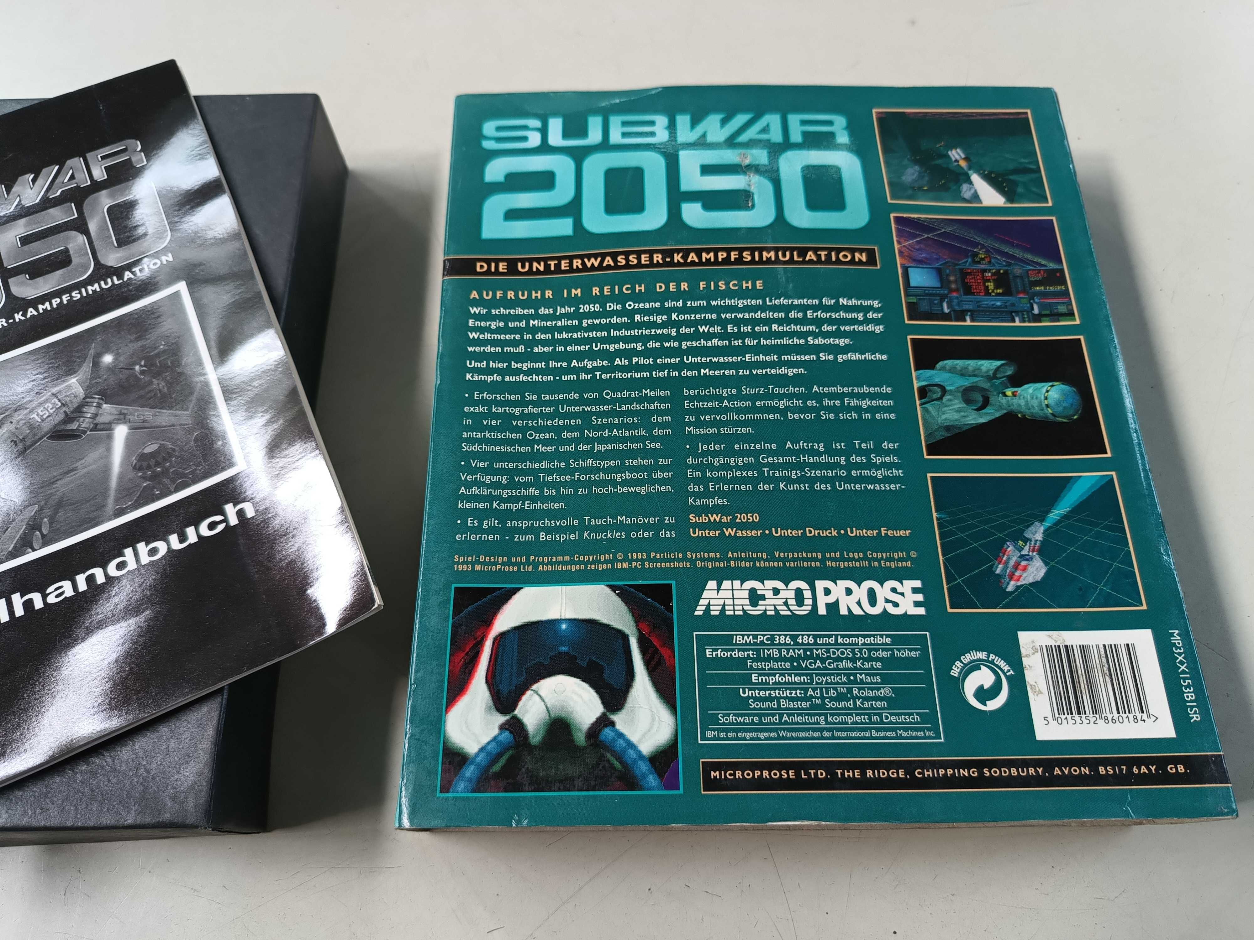 Stara gra na PC "SUBWAR 2050" wyd MicroProse 1993 Made in UK