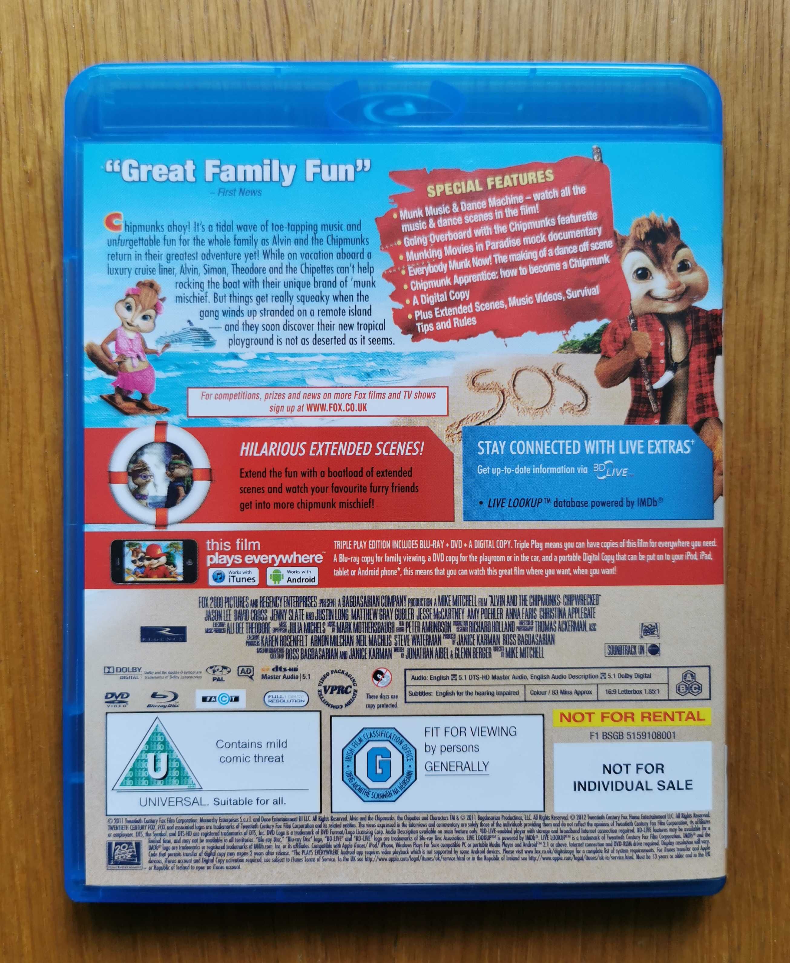 Alvin and the Chipmunks 1-3 (Alvin I Wiewiórki 1-3) 3x Blu-ray +3x DVD