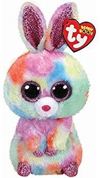 Peluche TY Beanie Boos Bunny Colorida Glitter Eyes BagClip Bloomy 8cm