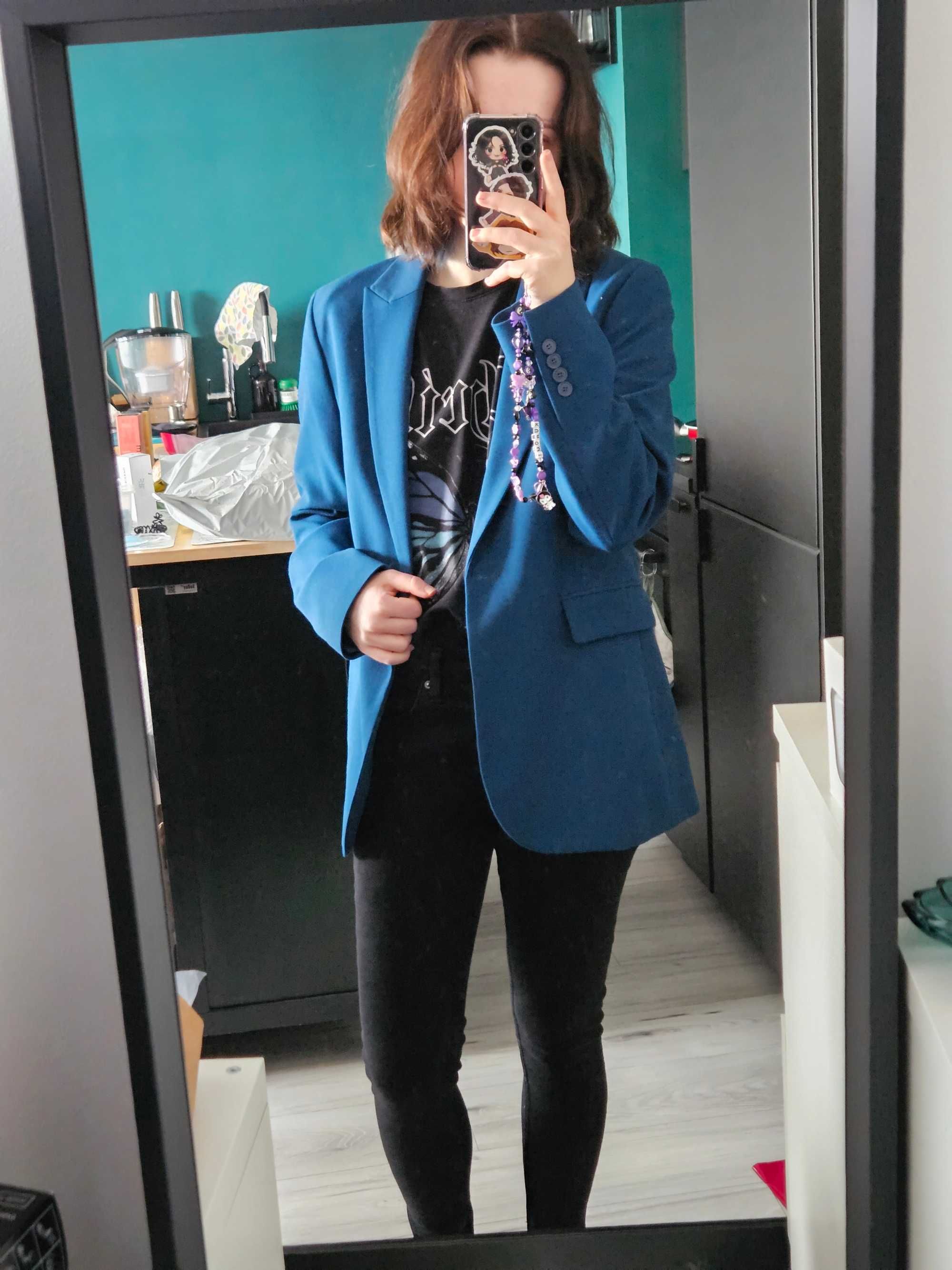 Turkusowa marynarka Zara r. S