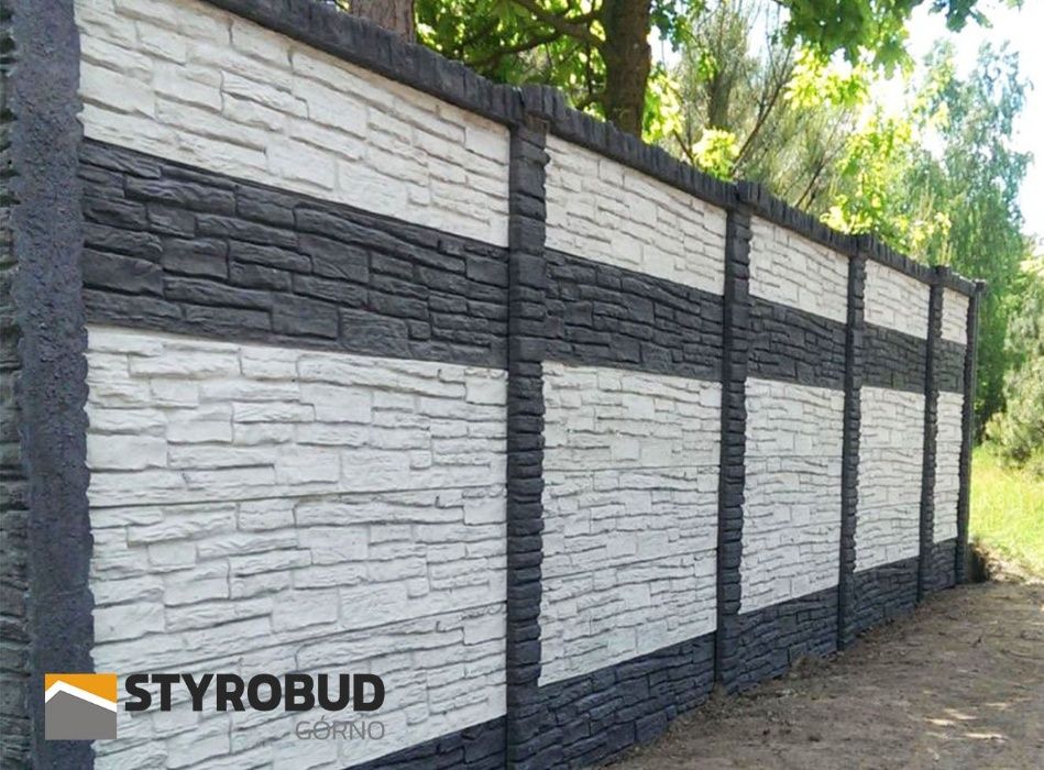 Ogrodzenie dwustronne płot betonowy dwustronny płyty betonowe STYROBUD