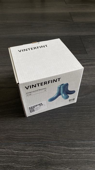 Świecznik Gustaf Westman x Ikea Vinterfint błękitny niebieski