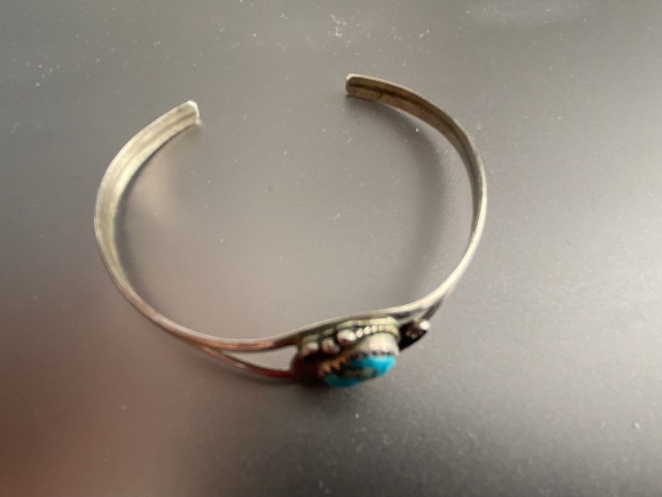 Срібний браслет з натуральною бірюзою 925 .