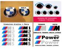 Símbolos Emblema BMW M | Mala | Capô | Centros jante | Volante | Chave