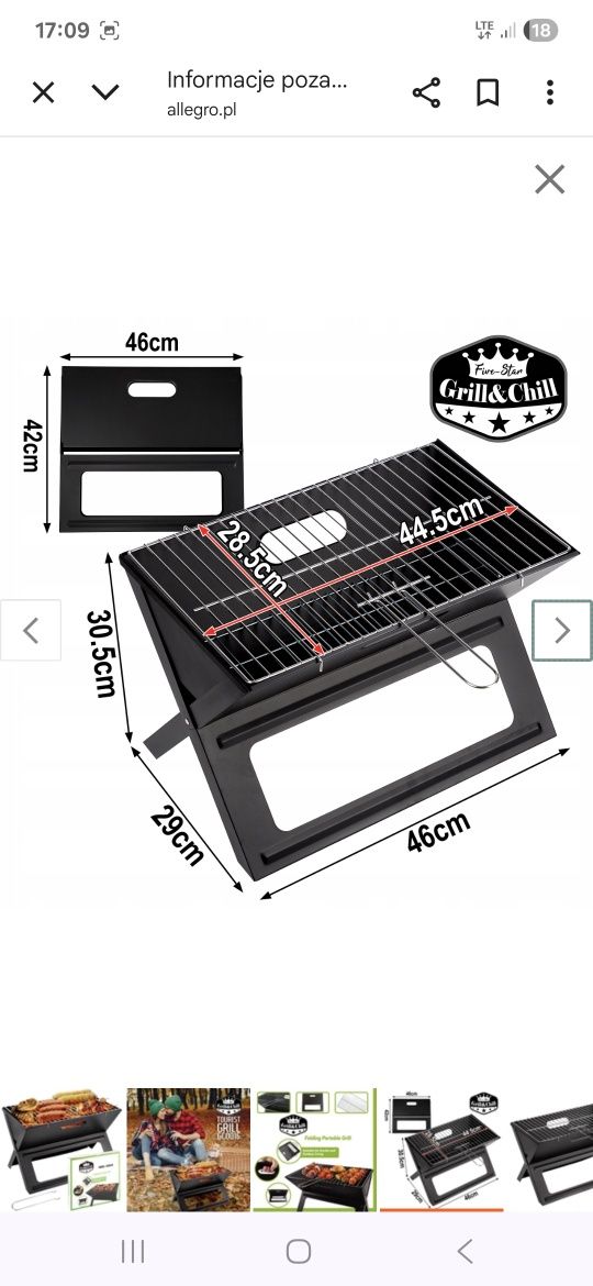 Grill przenośny składany  walizka