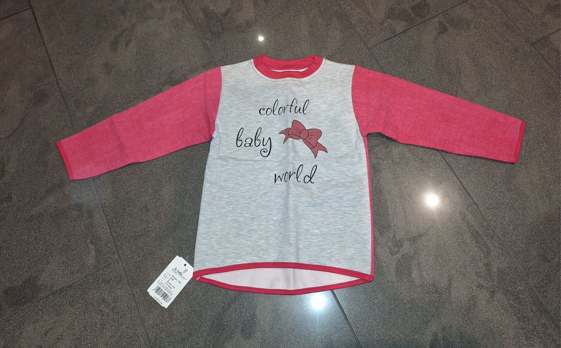 Bluza lebebe szaro różowa 104 110