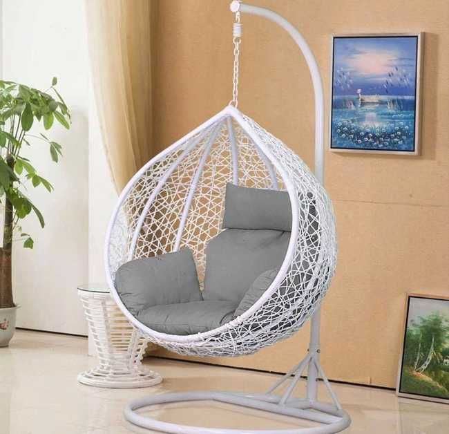 підвісне крісло-кокон біле крісло-гамак для дому garden line