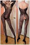 B017 seksowna bielizna bodystocking z dziurką komplet erotyczny XS/3XL
