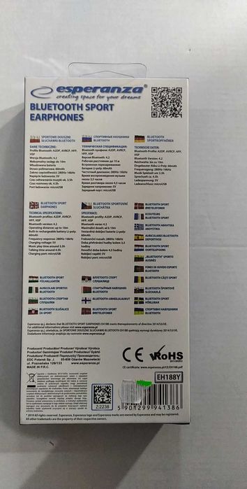 Słuchawki Bezprzewodowe Esperanza  EH188Y