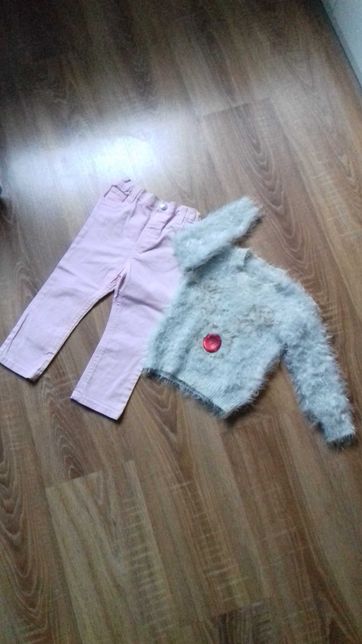 Spodnie i sweterek r.98/dziewczynka/zestaw