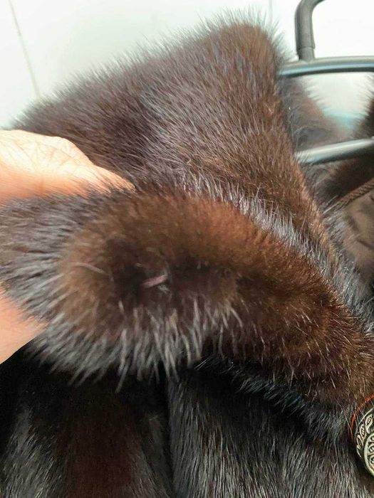 Роскошное норковое манто с большим объёмным капюшоном