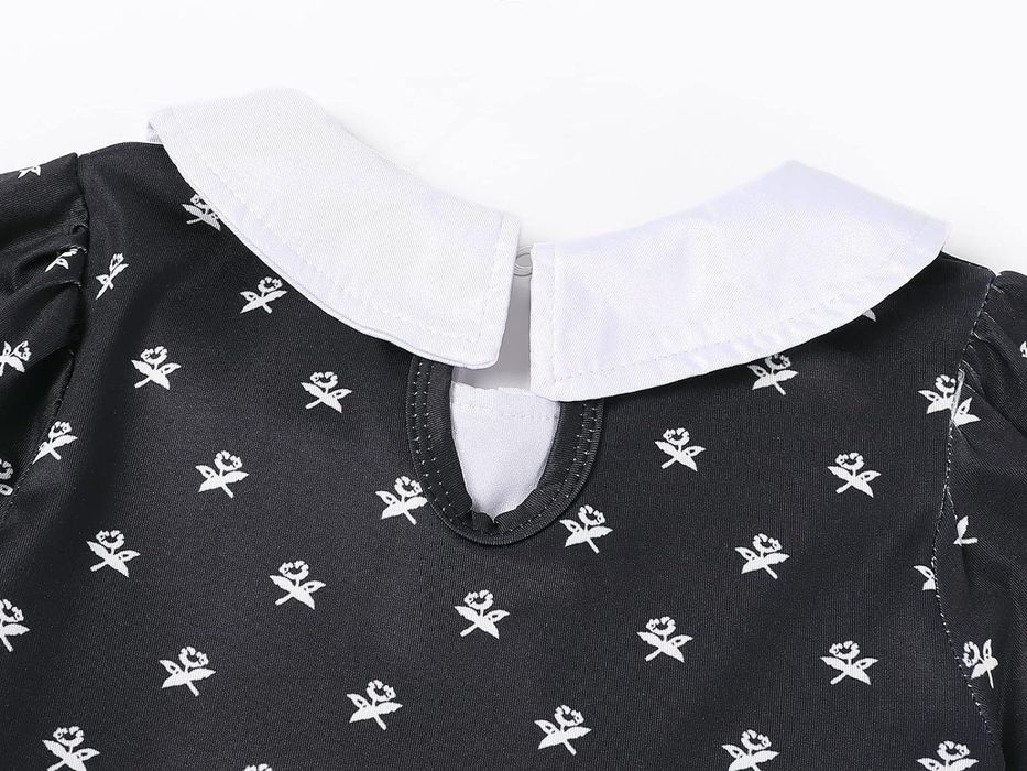 Czarna sukienka Wednesday Addams  dla dziewczynek na przyjęcia 130Cm