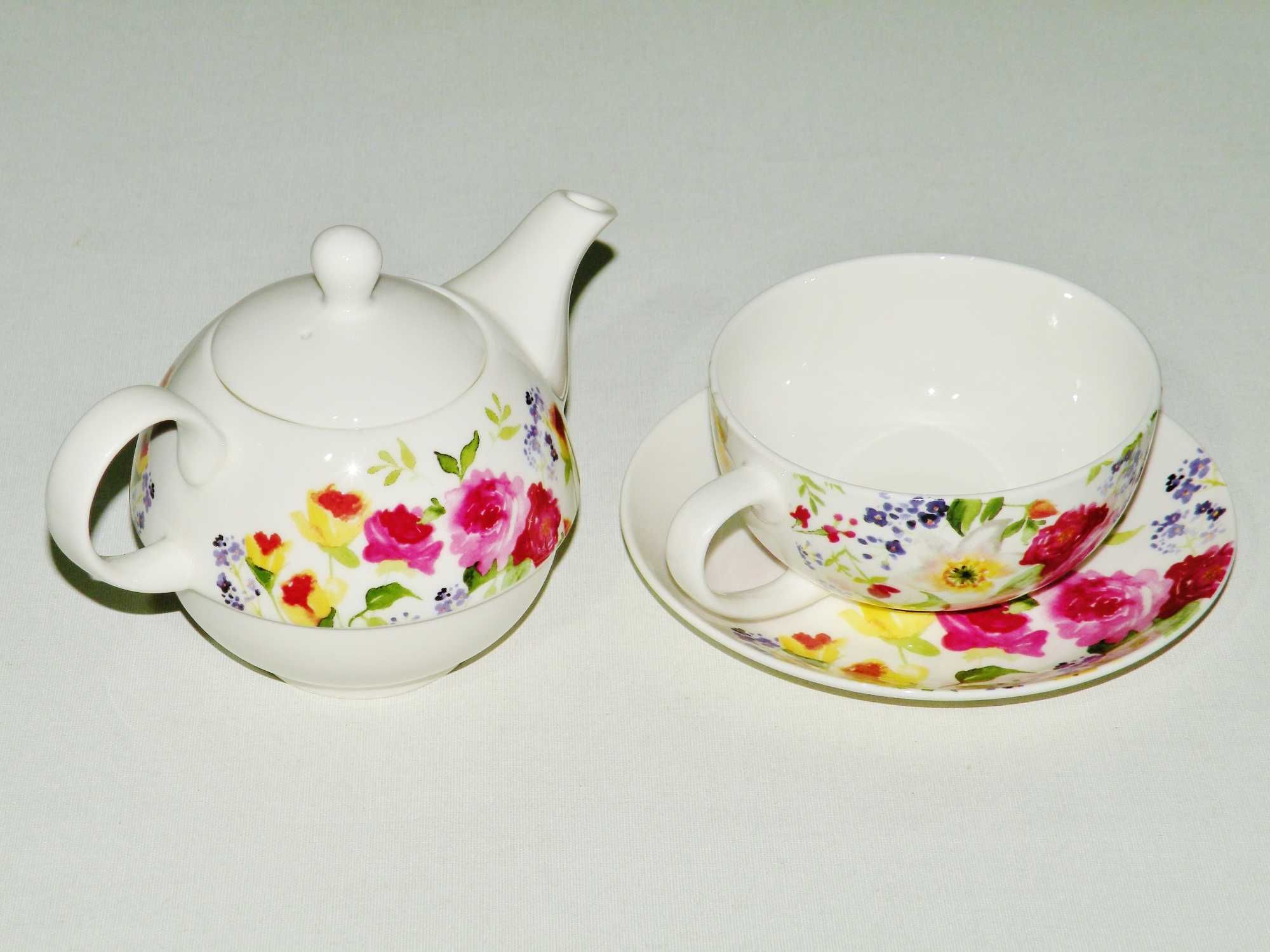 Zestaw porcelanowego imbryczka i filiżanki Home & You Fine Bone China