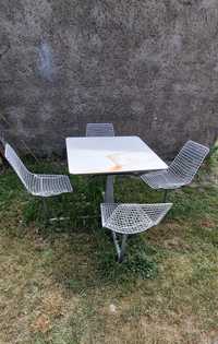 Stół z krzesłami PRL
