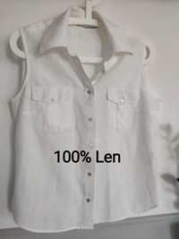 Biala koszula H&M 100%Len. Rozm. M/L. Stan idealny.