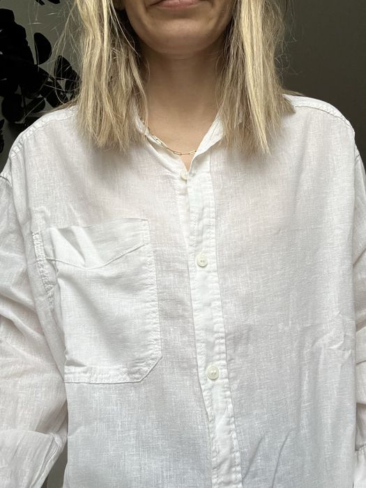 Lniana biala koszula H&m xs/S oversize