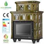 Piec kominek kaflowy ceramiczny obudowa kominkowa SALZBURG pistacjowy