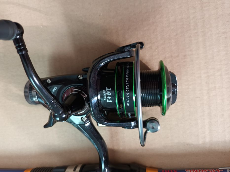 Wędka teleskopowa 3m z kołowrotkiem z wolnym biegiem nowa