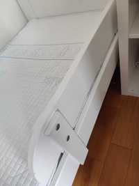 Łóżko tapczanik Pinio Marsylia drewno sosnowe białe 80x160 + barierka