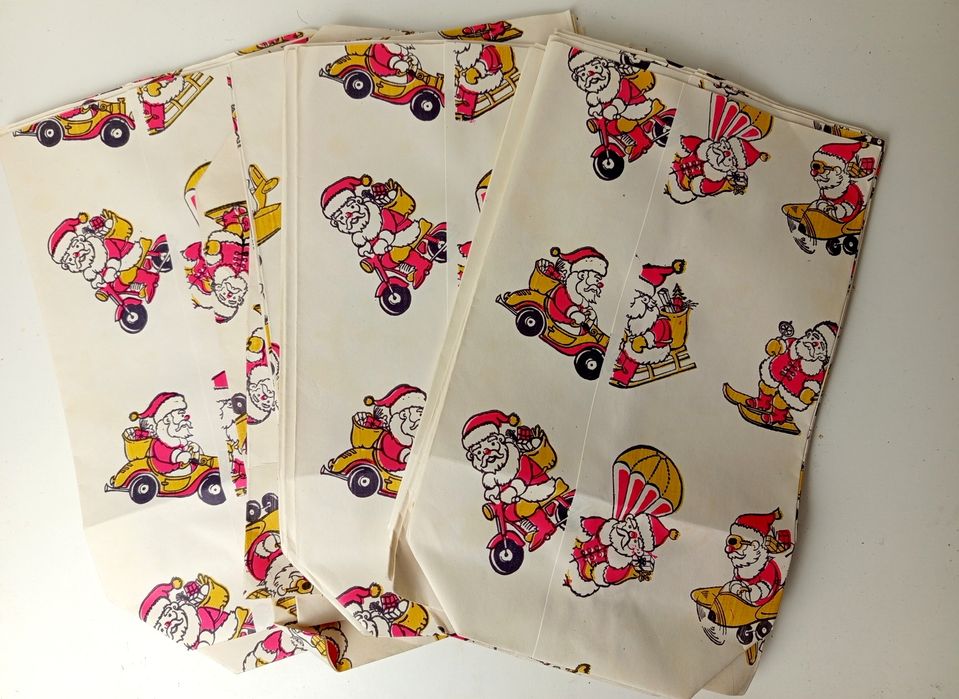 Torebki papierowe w mikołaje PRL 25 szt