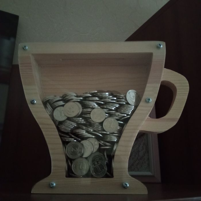 Копилка из дерева,,Чашка"для кафе , для дома или на подарок