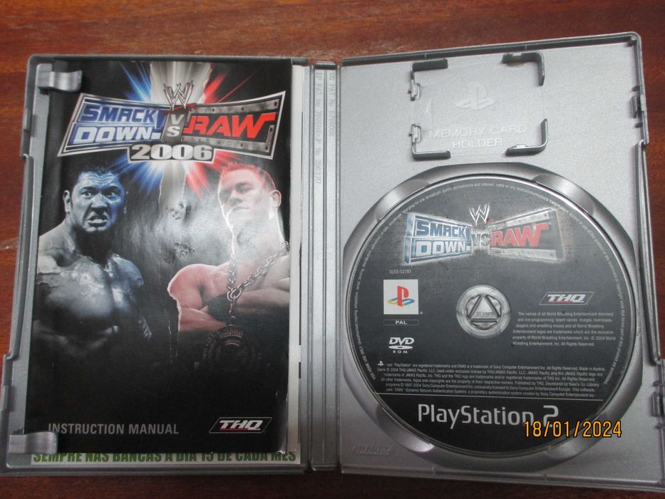 3 jogos para Playstatio 2 - Smack down vs raw, Tony Hawk's e Agassi