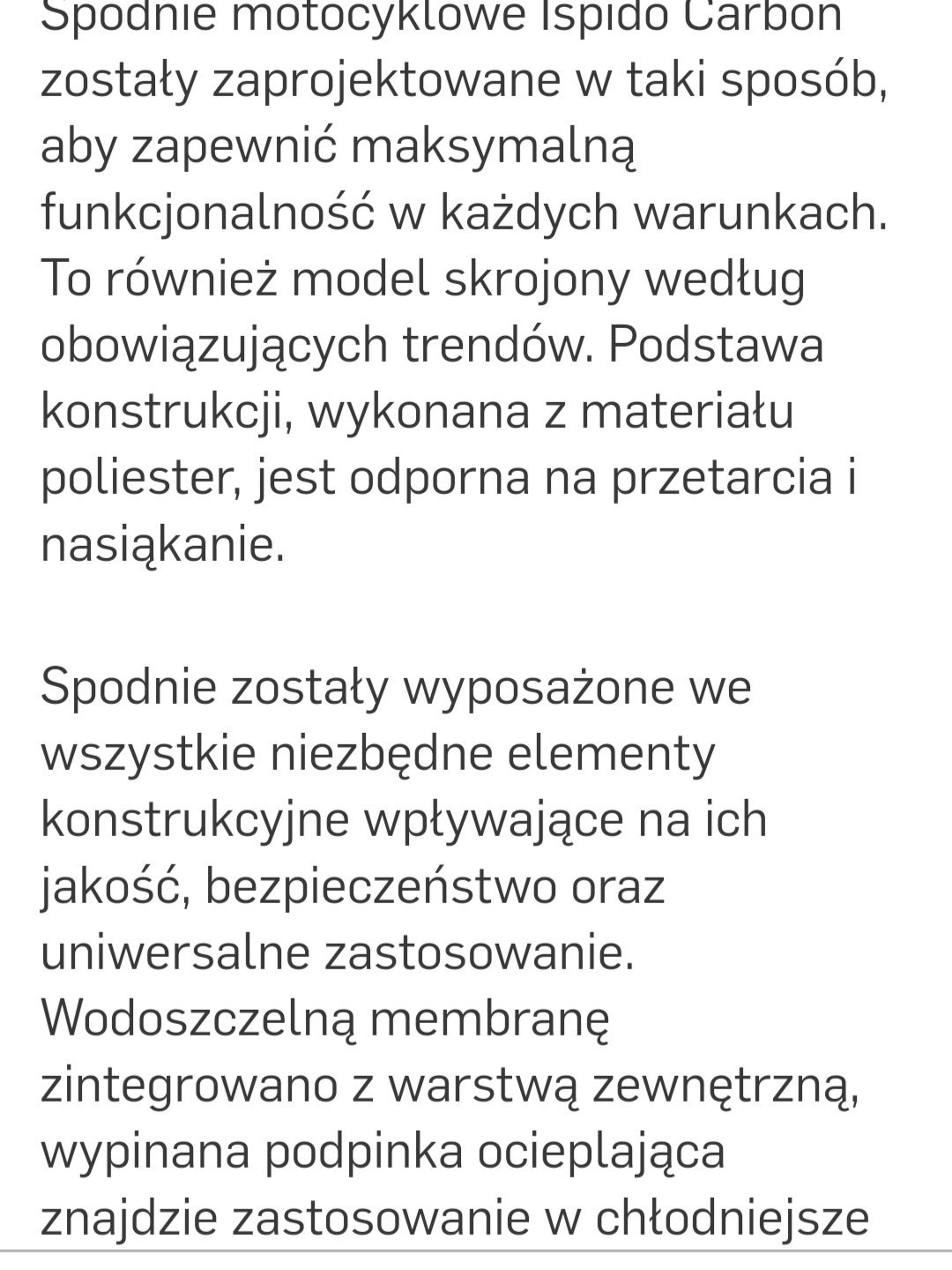 Motocylkowe spodnie ISPIDO z podpinką ocieplającą, rozmiar L sprzedam