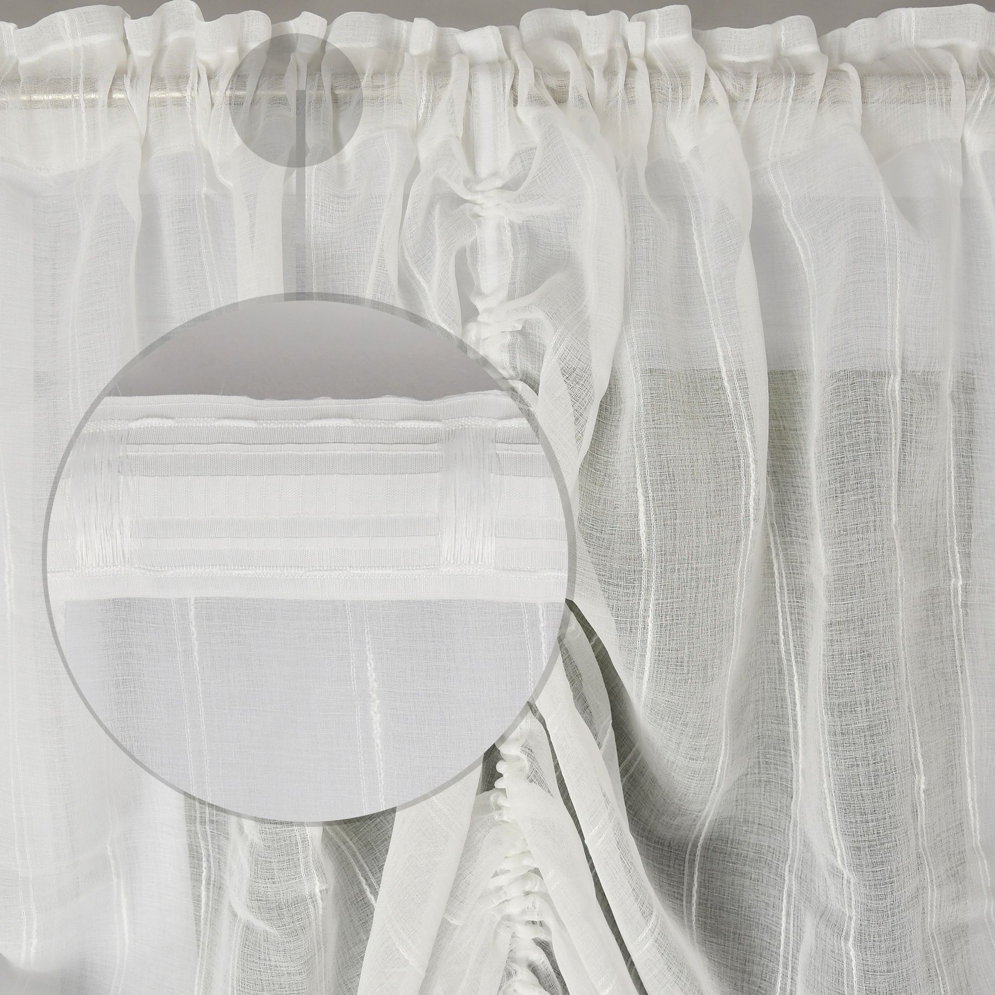 Firana boho biała 140x400 z frędzelkami