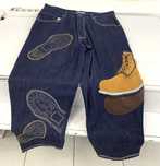 Широкие джинсы Raw Blue jeans карго джинсы реп хмп хоп wu tang 2pac og