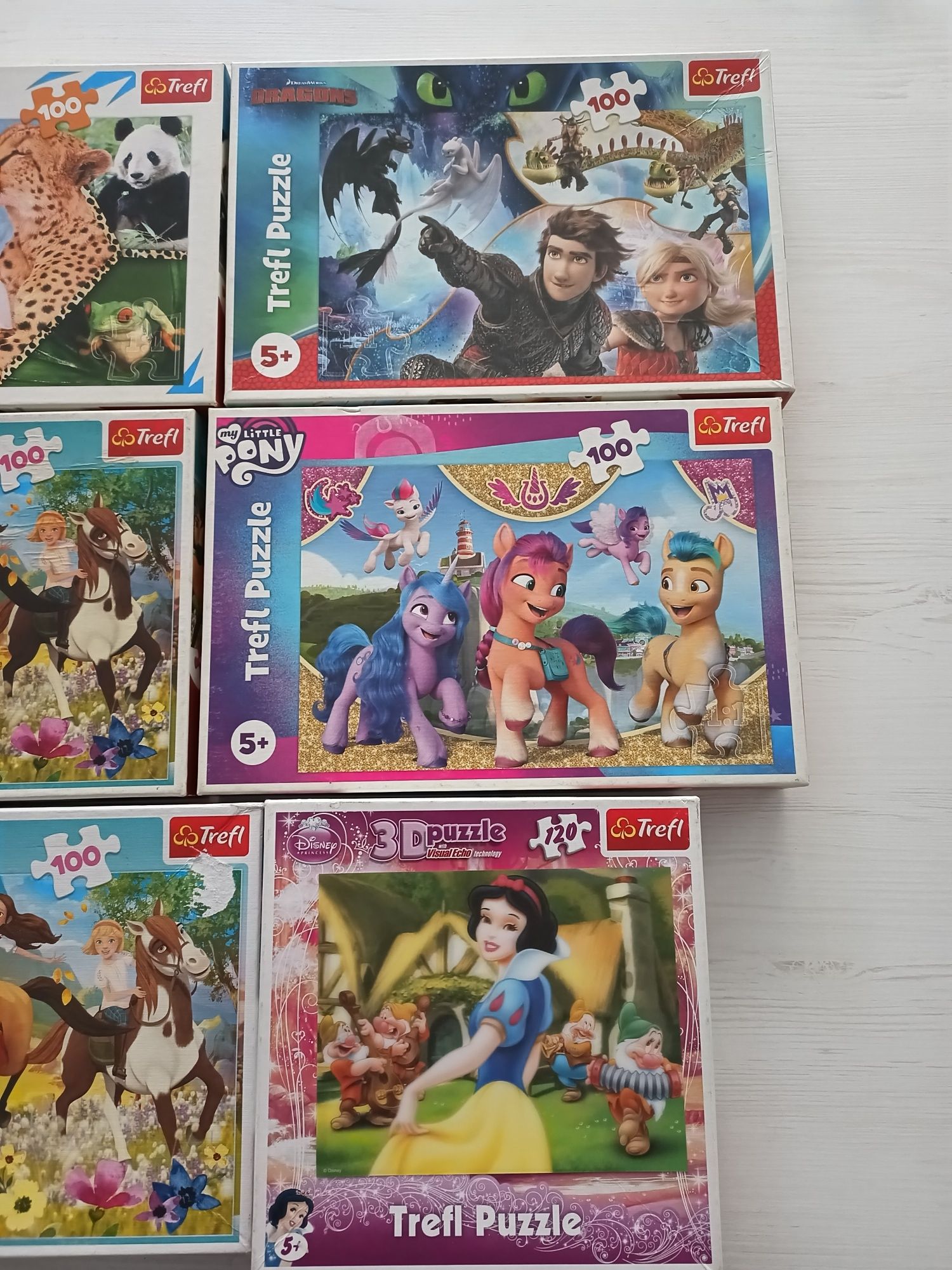 Puzzle dla dzieci 5 pudełek. Kompletne