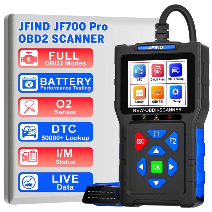 Interfejs diagnostyczny OBD2, skaner błędów samochodu, polskie menu.